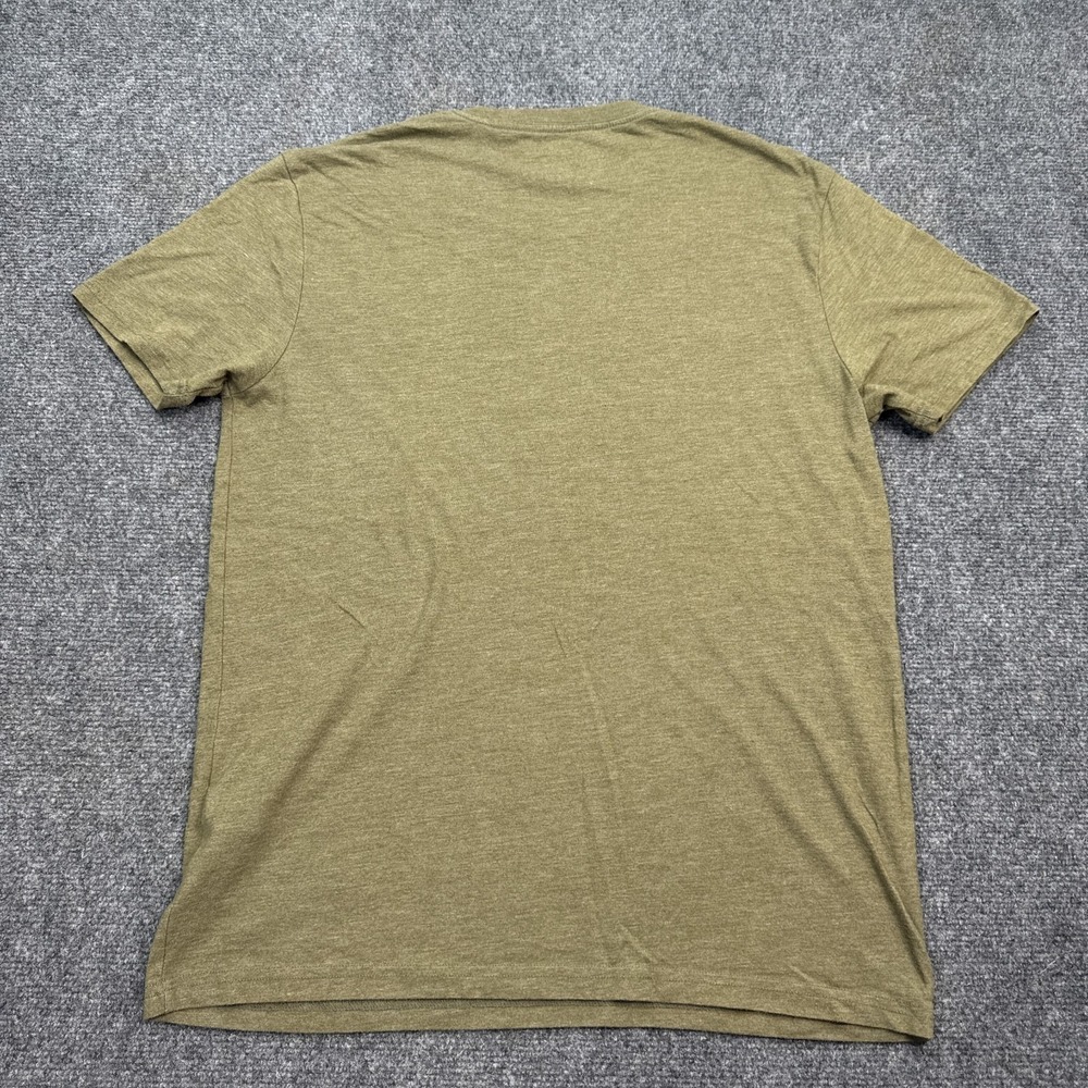 Lucky Brand T Shirt Mens Size Medium Olive Army Green Big Logo Crew Neck Tee - Picture 6 of 11
